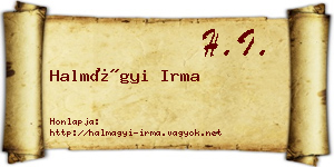 Halmágyi Irma névjegykártya
